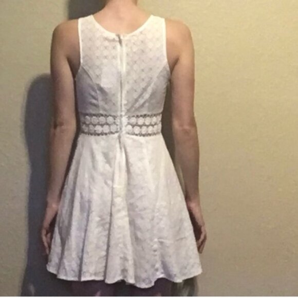 Free People Ivory Sleeveless Fit and Flare Mini Dress - Picture 4 of 5